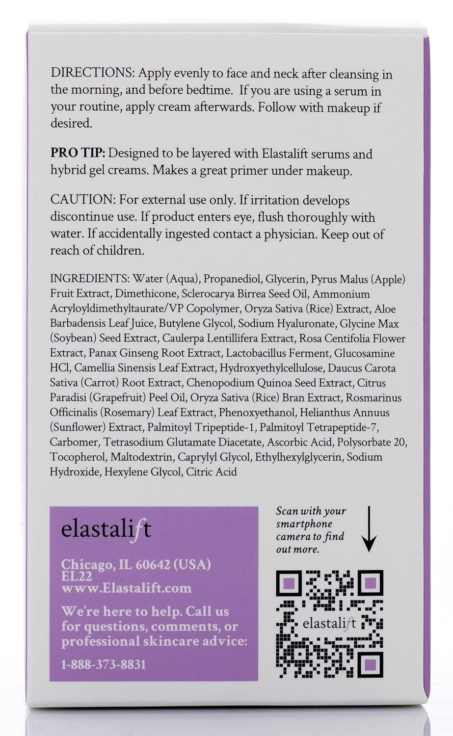 Elastalift Collagen Cream Anti Aging Plumping Lotion For Face | Concentrated Facial Collagen Lotion Skin Care Moisturizer Gel Helps Firm + Smooth Wrinkles & Fine Lines, Collagen Face Cream, 2 Fl Oz