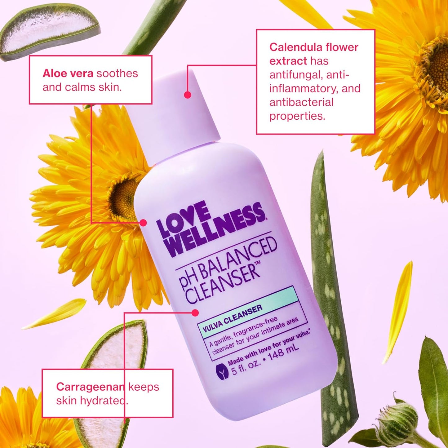 Love Wellness pH Balancing Cleanser & pH Balancing Wipes | Her Essentials Duo | On The Go Support for Her | Cleanser for Balanced pH, Intimate Health & Hygiene