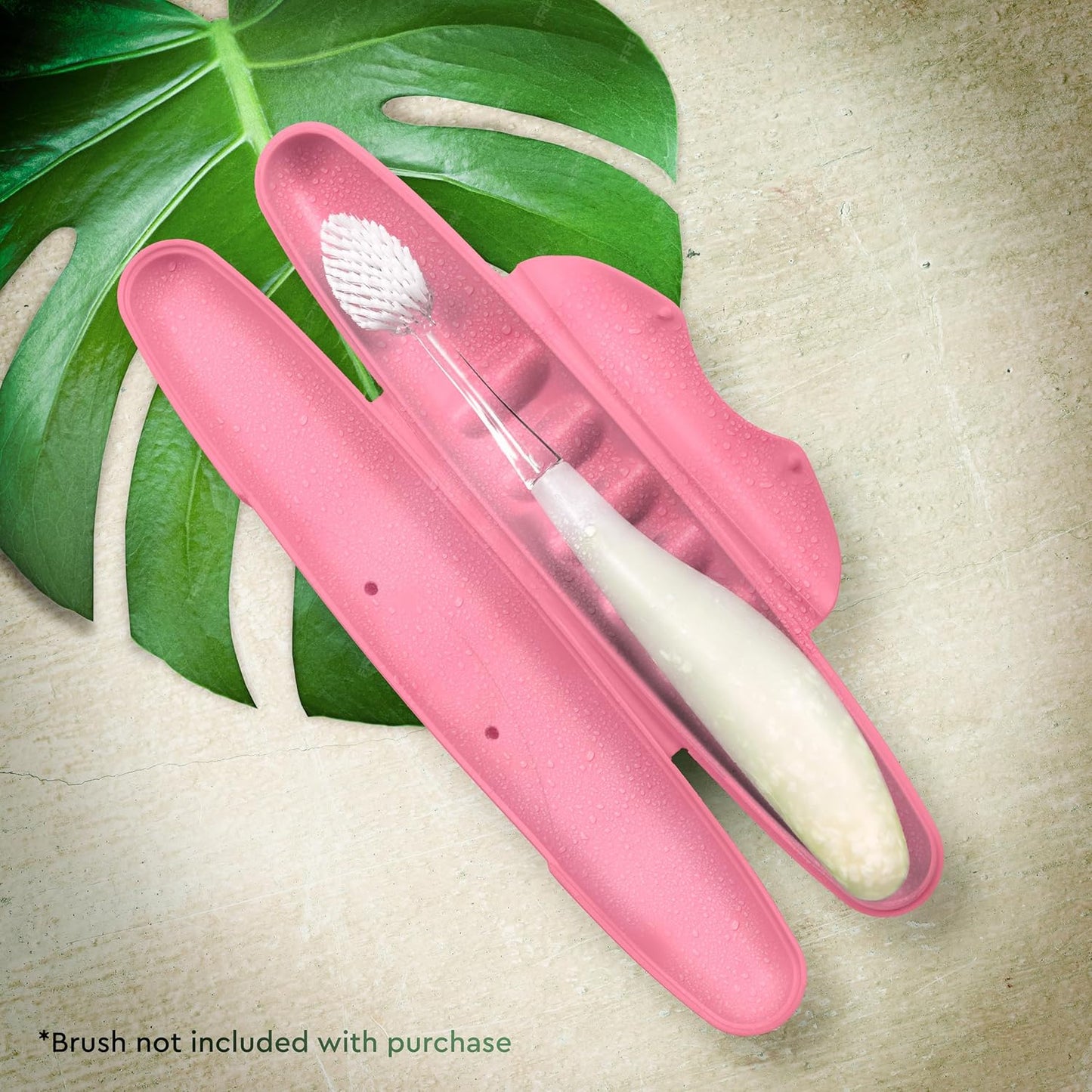 RADIUS Toothbrush Travel Case for Standard Brush, BPA-Free Recycled Plastic, Portable for Bathroom, School, Home, Camping - Pastel Pink (FITS ALL CONVENTIONAL TOOTHBRUSH and RADIUS SOURCE TOOTHBRUSH)