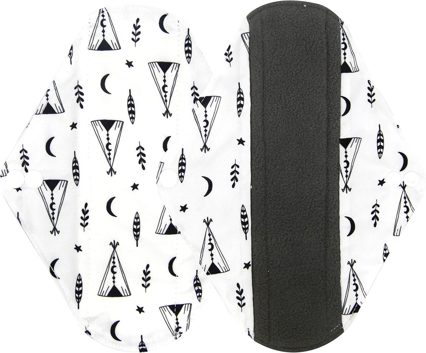 7pcs Set 1 pc Mini Wet Bag +6pcs Absorbent Reusable Sanitary Pads/Washable Cloth Menstrual Pads (L,Grey)