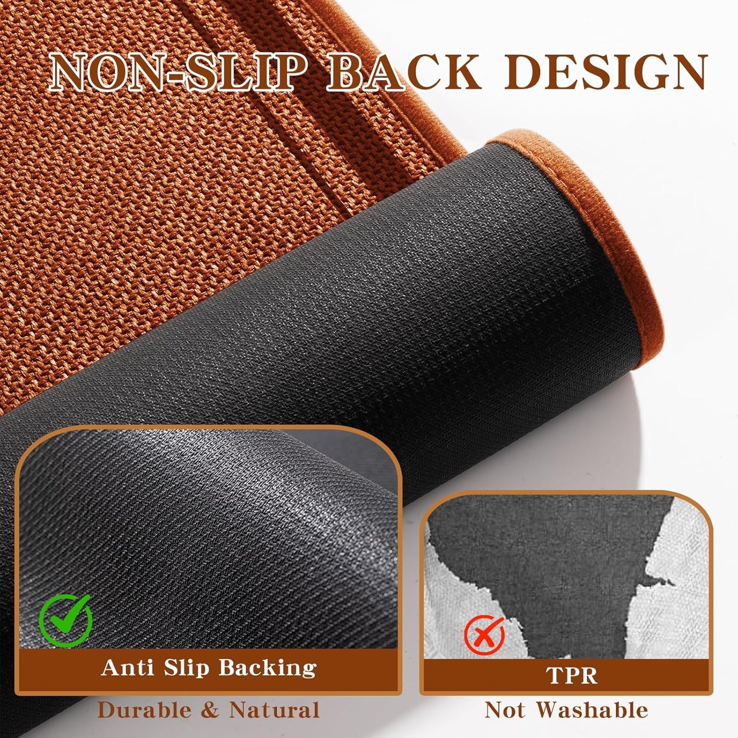 chakme Bathroom Rugs Mat 24x17, Ultra Thin Non Slip Bath Mat Small Quick Dry Absorbent Bath Mat for Bathroom Floor, (Orange, 24"x17")