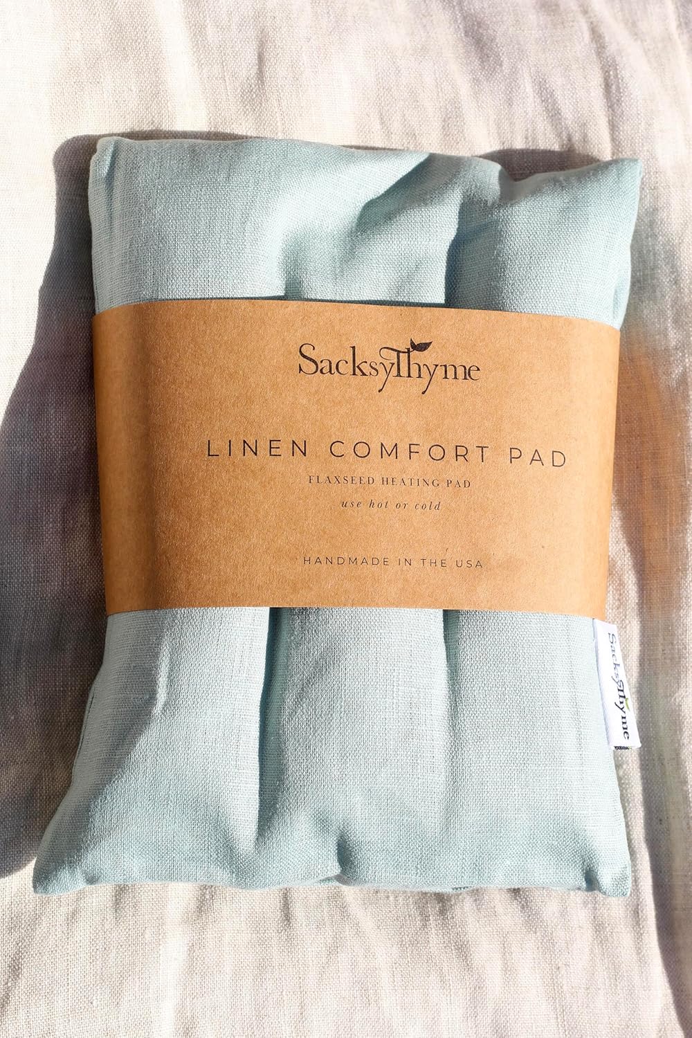 Microwave Heating Pad - 100% Linen Cover, Unscented, Size 18x7, Comforting Heat Pad for Cramps, Back,Neck,Shoulders, Leg Pain, Hot Microwavable Heat Pack, Color: Silver Sage, Made in USA