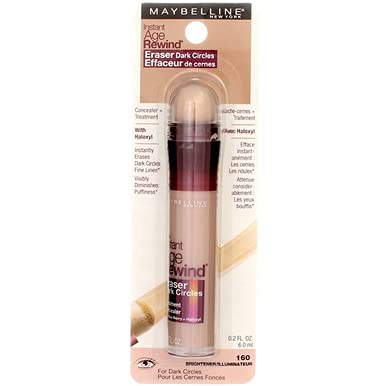 Maybelline Instant Age Rewind Eraser Dark Circles Treatment Concealer, [160] Brightener 0.2 oz (Pack of 6)