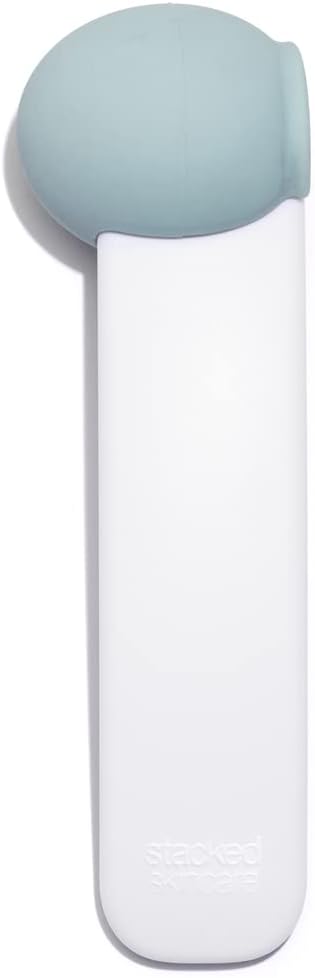 StackedSkincare Ice Roller for Face and Eyes - Stainless Steel Facial Ice Roller for Puffiness, Undereye Bags, Redness, Skin Cooling, and Lymphatic Drainage Massage - Face Roller for Women and Men