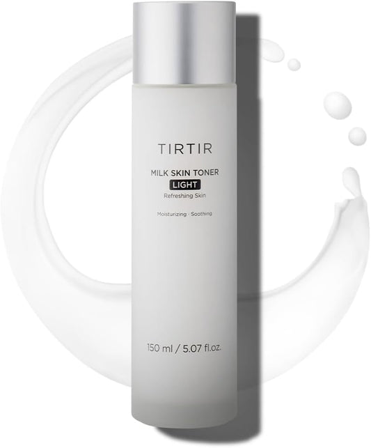 TIRTIR Milk Skin Rice Toner Light | Instant Hydration with 4% Niacinamide, Pantenol, Lightweight, Pore-Tightening, Vegan, Acne-Prone, Oily Skin, Fungal Acne Safe, Korean Skin Care, 5.07 Fl Oz