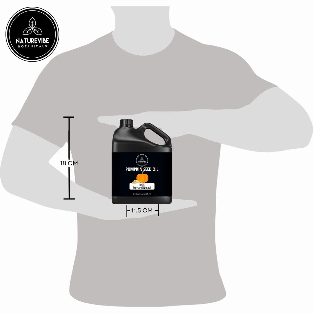 Naturevibe Botanicals Pumpkin Seed Oil 32 Ounces | 100% Pure and Natural | Great for Skin Care and Hair Care