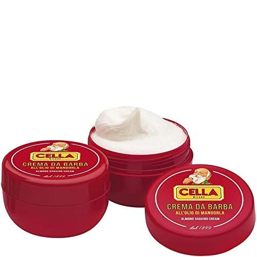 Cella Milano Classic Italian Almond Shaving Cream – Premium Tallow-Based Wet Shave Cream/Soap for Men - Rich Moisturizing Lather - A favorite of European Barbershops for 125 Years (5.2 oz / 150g)