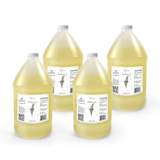 Jojoba Oil - Direct from EIR Oils' Farm in Israel - 100% Pure Carrier Oil for Hair, Face, and Skin - Hand-Picked, Cold-Pressed Carrier Oil (4 Gallons)