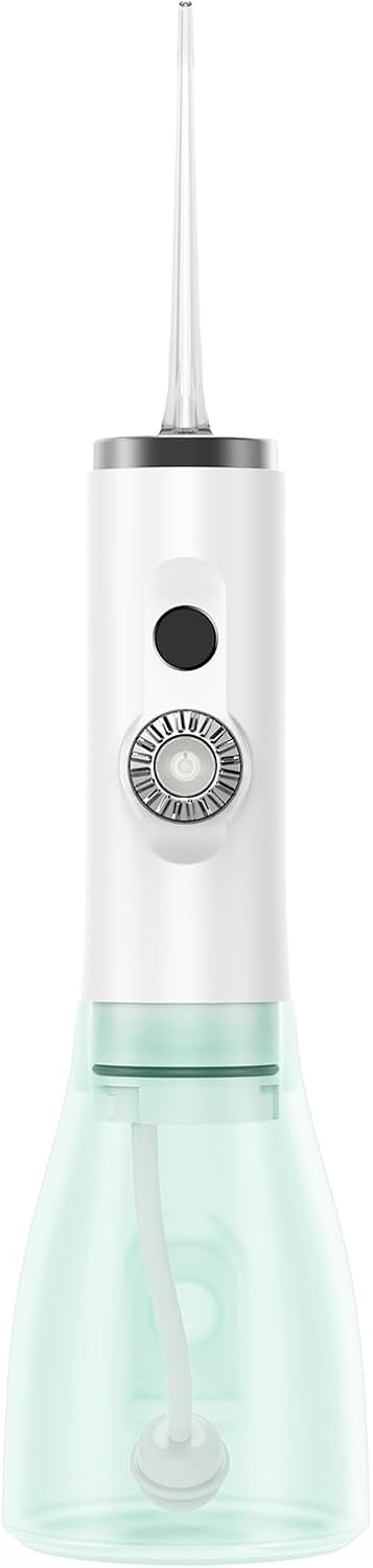 Water Dental Flosser Teeth Pick: 100 Modes Portable Cordless Oral Irrigator 300 ML Rechargeable Water Flosser IPX7 Waterproof Powerful Battery for Home Travel - Mint Green