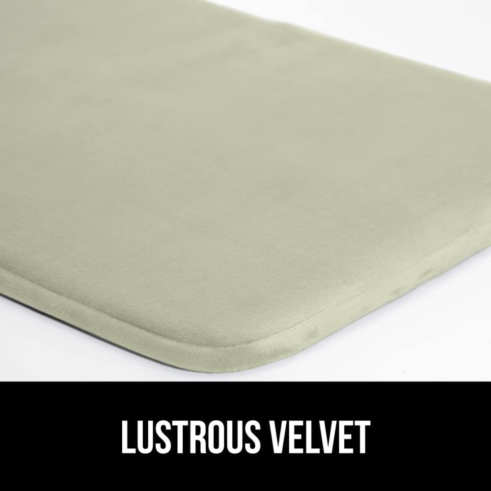 GORILLA GRIP Memory Foam Bath Mat, Soft Absorbent Velvet Bathroom Mats, Durable Dots on Underside, Machine Washable Bathmat, Carpet Rug Room Decor for Shower Tub Floor RV, 30x20 Rugs, Sage