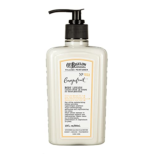C.O. Bigelow Grapefruit Body Lotion, Village Perfumer Moisturizing Body Lotion with Aloe Vera, Borage Oil & Olive Oil, 10 Fl Oz