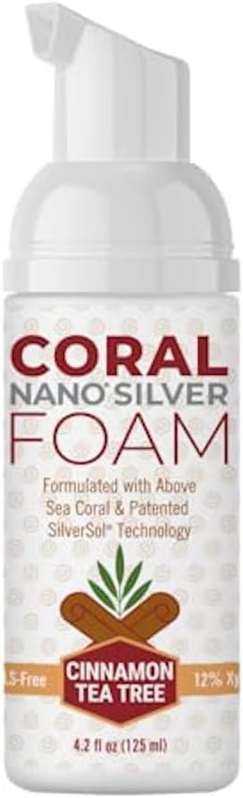 Coral Nano Silver Foaming Cinamon Tea Tree Toothpaste, Natural Fluoride Free Toothpaste, SLS and Glycerin Free - 4 Ounce