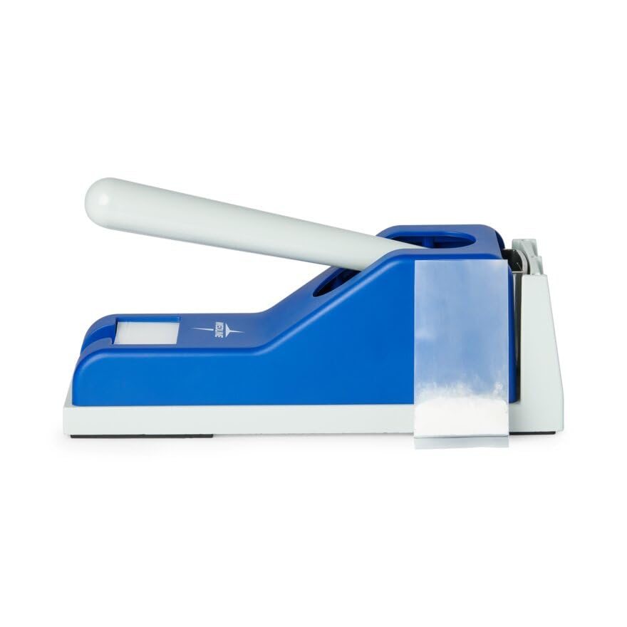 Medline Pill Crusher, 50 Pill Pouches Included, Ergonomic Design, Easily Crushes Medication Without Strain, Hygienic Cross-Contamination Protective Pouches, Blue, 1 EA