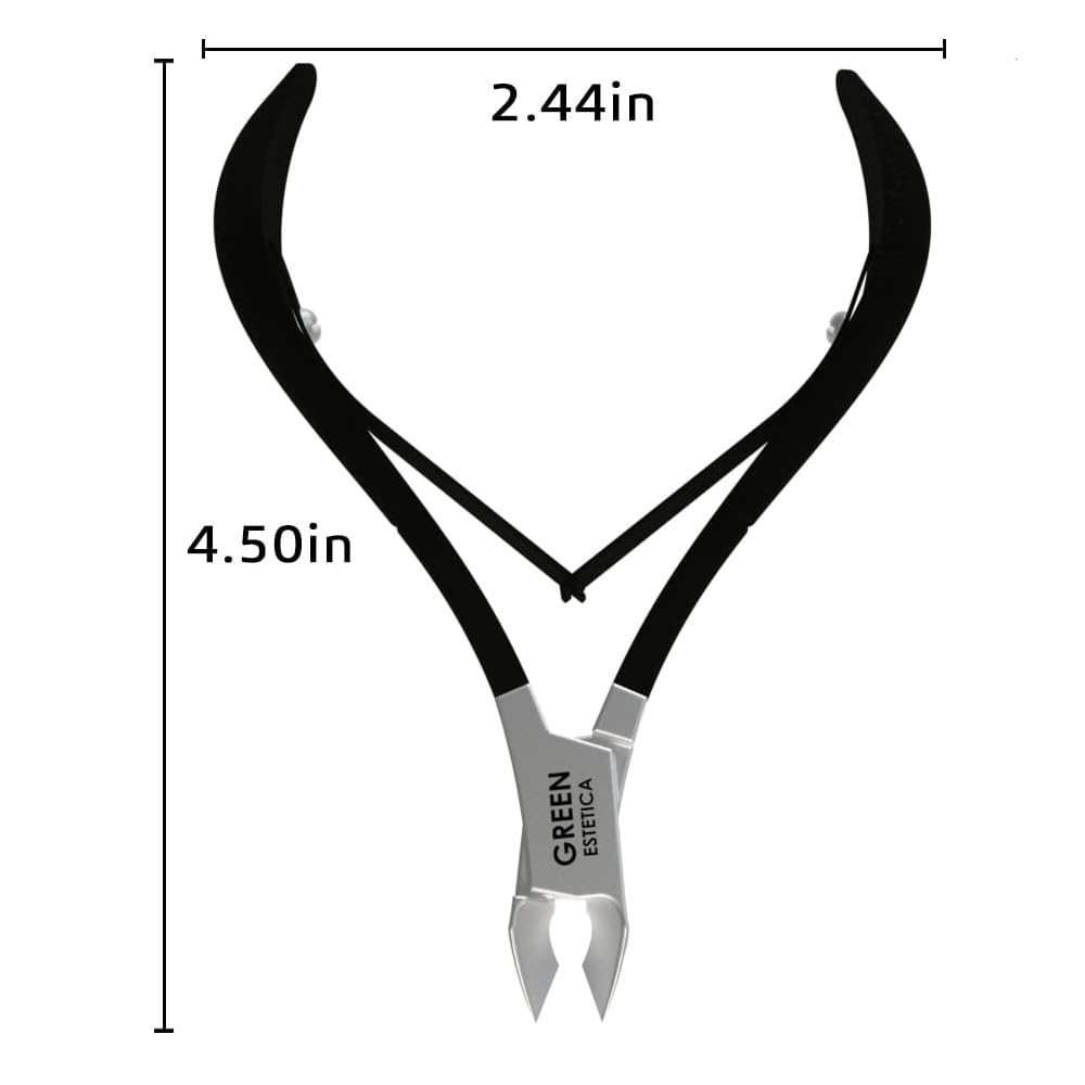 Professional Cuticle Trimmer Nail Cuticle Cutter Stainless Steel Cuticle Nippers with Sharp Blades of Cuticle Remover Clippers Manicure Tools Double Spring for Nail Care Pedicure Nail Tools (Black)