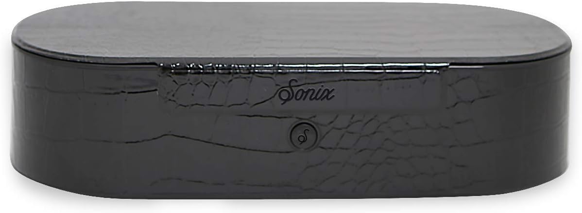 Sonix Beyond UV+O3 Sanitizer Box and Universal Charger UV and Ozone Disinfector for Phone, Mask, Makeup Brush, Nail Tool (Black Croc)