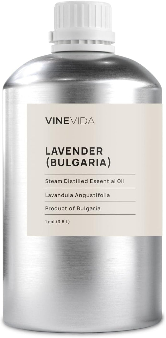 VINEVIDA Lavender Essential Oil - Gallon Lavender Oil Undiluted - Bulk Gallon Essential Oil for Soap Making & DIY Candle Scents - 8 lbs
