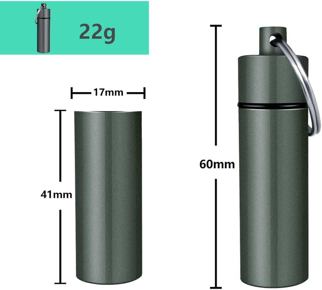 3 Packs Keychain Pill Holder, EFFIET Waterproof Pill Fob Case Box Outdoor Container for Emergency Medicine Drugs, Foam Earplug Storage Case with Ear Plugs (Matt Finished)