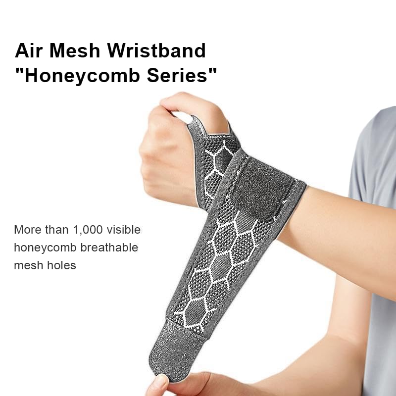 Ultra Thin Breathable Outdoor Compression Anti-Slip Elastic Sports Wrist Support Tendon Support Wrist Brace, Carpal Tunnel Brace,Gym Protection(Unisex) (Grey)