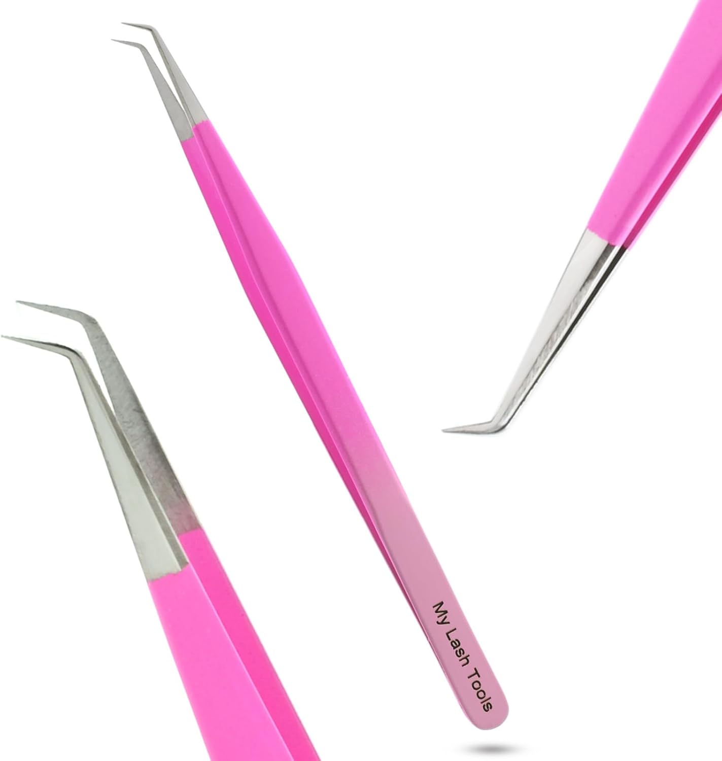 Isolation Tweezers for Eyelash Extension – 14cm Curved, Double Pink, Japanese Stainless Steel, Best for Individual Isolation & Classic Lashes, Pinzas para Pestaña (Double Pink Color)