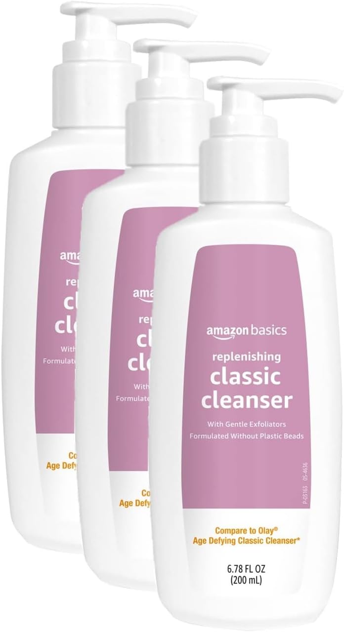 Amazon Basics Replenishing Cleanser Exfoliating Face Wash, Unscented, 6.78 fl oz (Pack of 3)