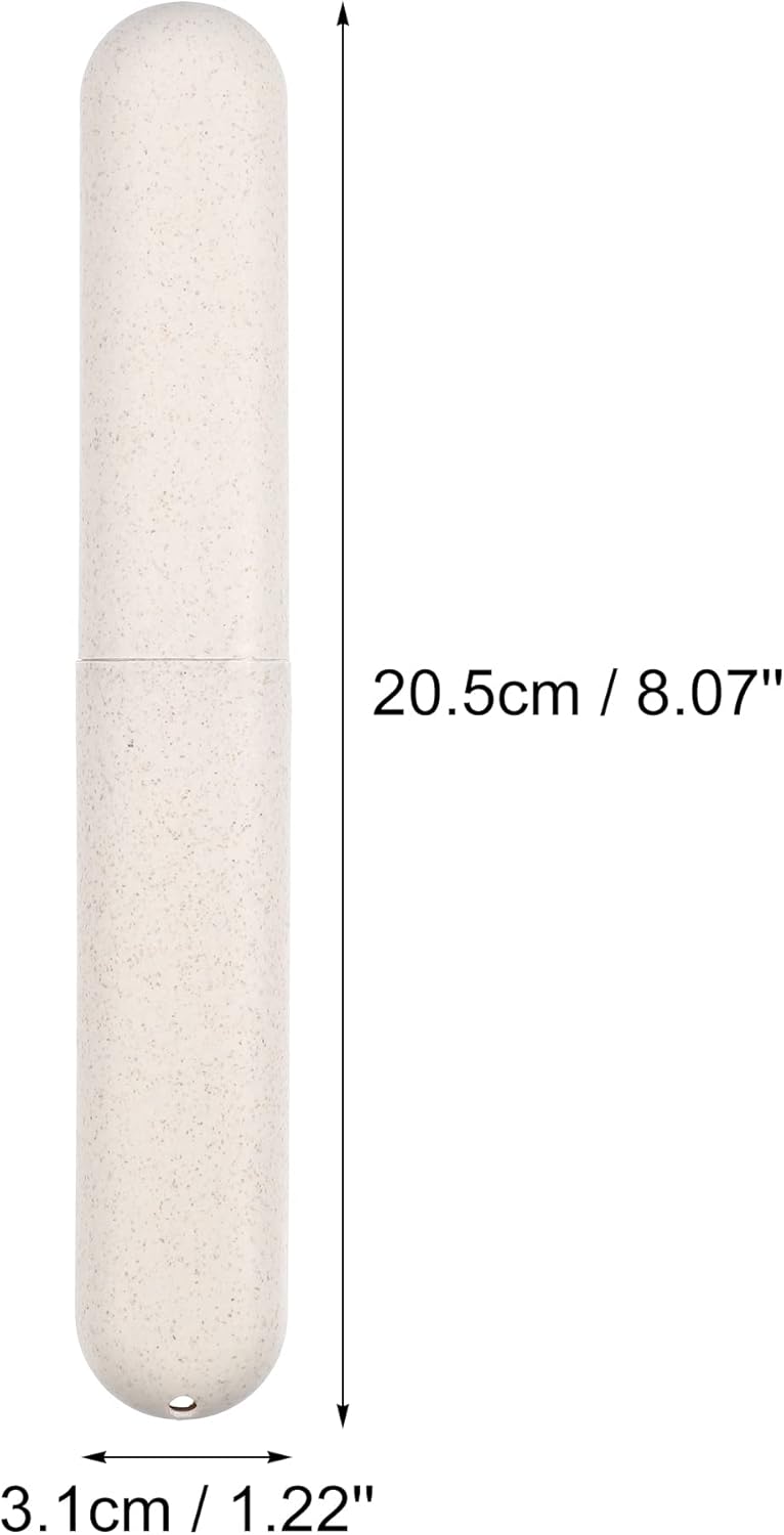 VOCOSTE 1pcs, Traveling Toothbrush Holders Case, PP Toothbrush Case for Travel Business, Beige, 8.07''x1.22''x0.83''