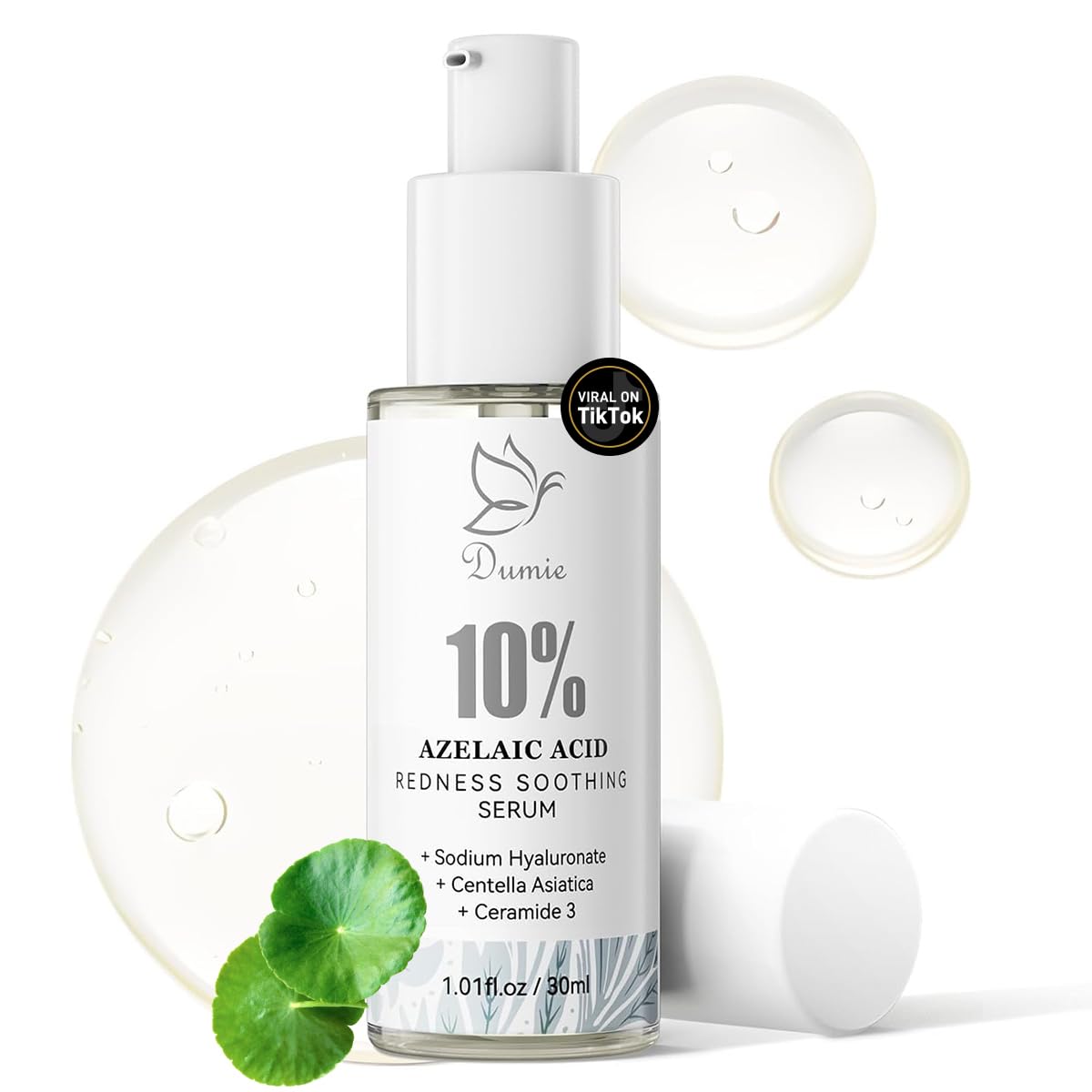 Azelaic Acid Serum 10%, Azelaic Acid for Face with Centella Asiatica Serum for Redness and Uneven Skin Tone, Hyaluronic Acid & Ceramide 3 – Soothes & Clears Pores for Sensitive Skin, 1.01 fl oz