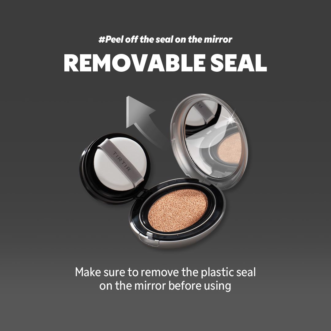 TIRTIR Mask Fit Aura Silver Cushion Foundation | Semi-glow Finish, Natural Coverage, Moisturizing, Lightweight, Korean cushion foundation (#13N Fair Ivory, Full Size, 0.63 Fl Oz)