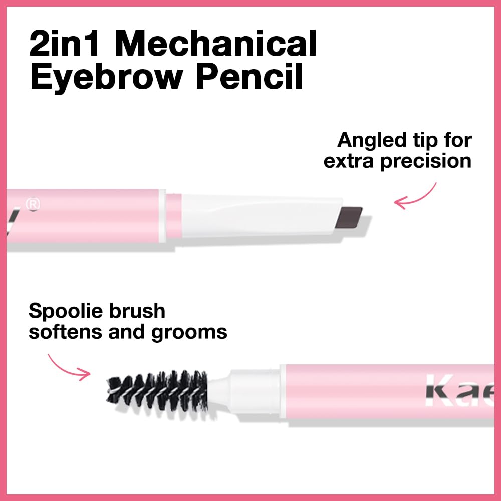 3Pcs Waterproof Eyebrow Pencil, Professional Makeup Micro Brow Pencil, Double-ended ultra-fine eyebrow pencil, Ultra-Fine Mechanical Pencil (3, 09#Dark Brown)