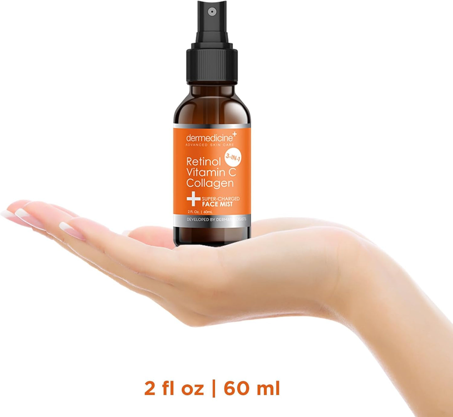 3 in 1 Super-Charged Anti-Aging Face Mist w/Retinol, Vitamin C + Collagen | Hydrates, Refreshes & Brightens for a More Glowing Complexion | 2 fl oz, 60 ml