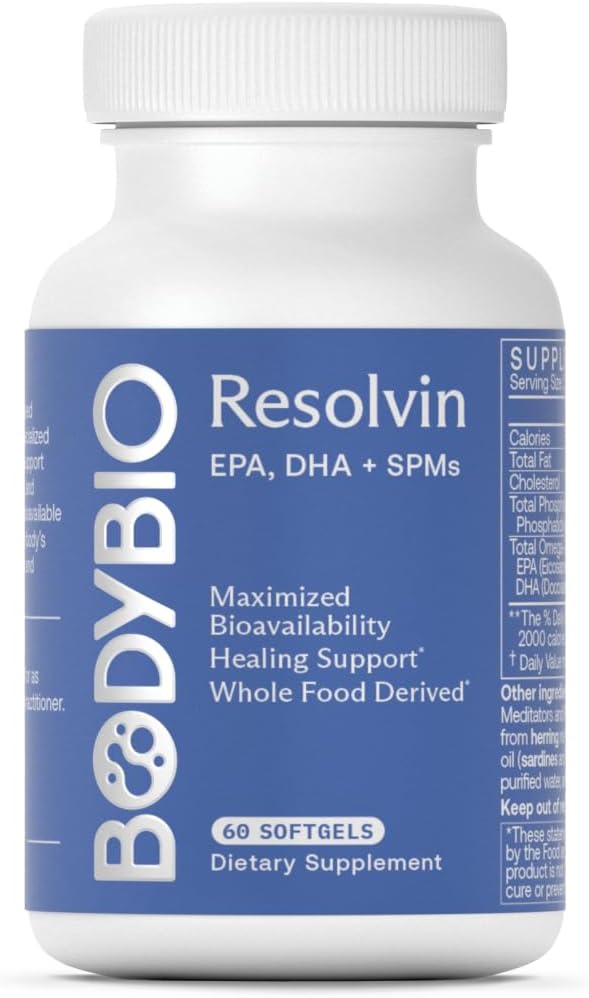 BodyBio Resolvin - Specialized Pro-resolving Mediators SPMs with Herring Caviar Extract - Support Healthy Inflammation Response, Skin Repair, Joint Comfort & Brain Health