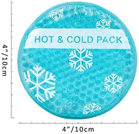 OLESILK Small Hot Cold 6 Packs, Reusable Round Gel Beads Ice Pack with Cloth Backing, Hot and Cold Therapy for Breastfeed Injury, Kids Pain Relief, Headache, Tired Eyes, Wisdom Teeth, Sinus Relief