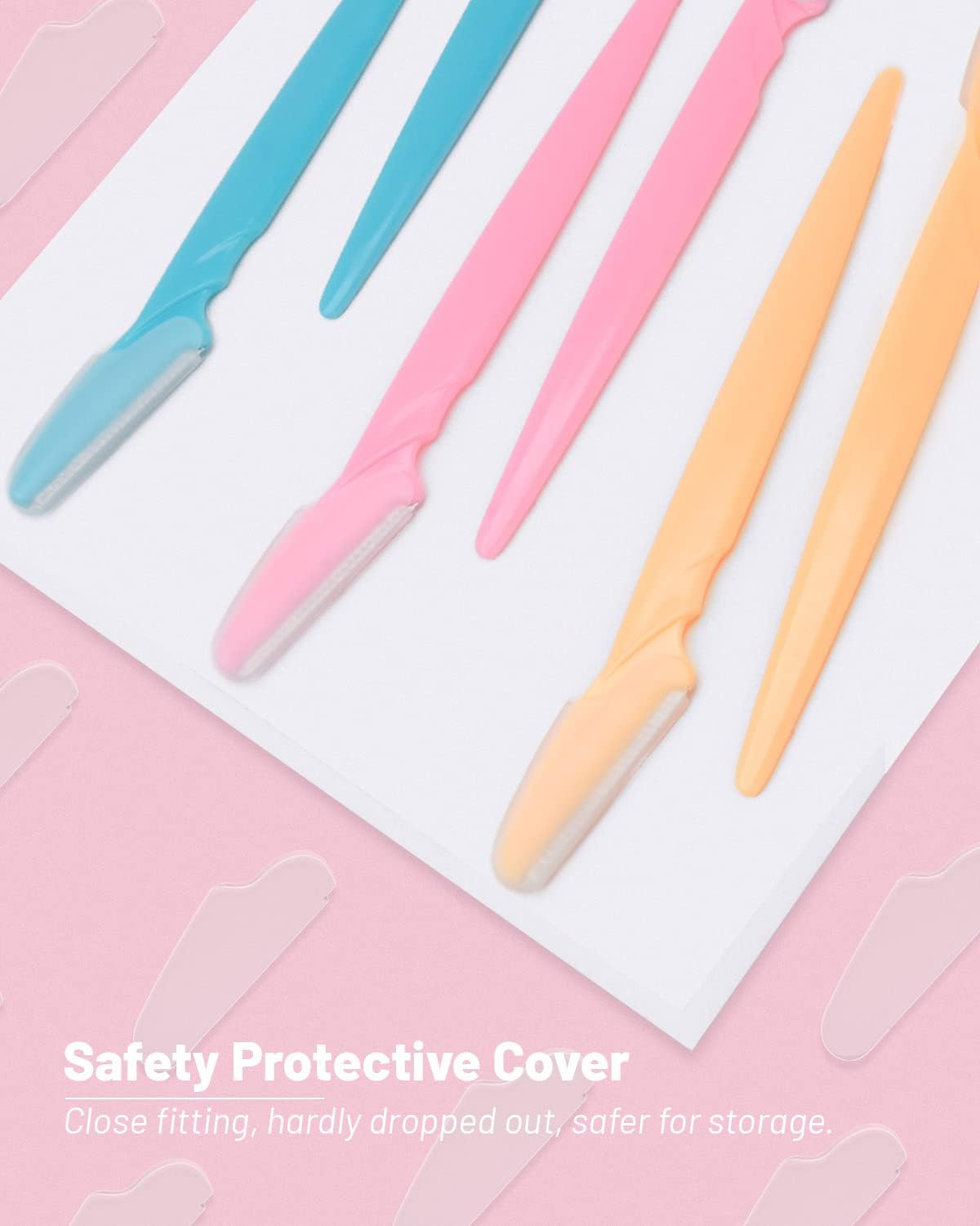 MoHern Eyebrow Razor with Box, 60 Pcs Face Razors for Women and Men, Multipurpose Dermaplane Razor, Dermaplaning Tool for Face, Multi-Color