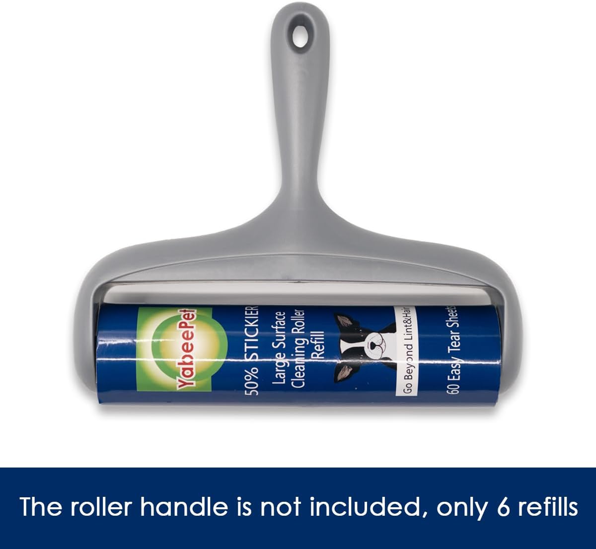 Large Surface Roller Refill for Scotch-Brite 50% Stickier Lint Roller, Works Great On Pet Hair (60 Sheets per Roll, 6 Pack)