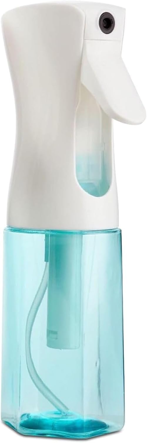 Continuous Mist Spray Bottle – Ultra Fine Mist for Hair Styling, Salon Use, and Versatile Applications – Ideal for Plants, Cleaning, and Travel – 5 oz Sky Blue Octagon Shape Empty Bottle