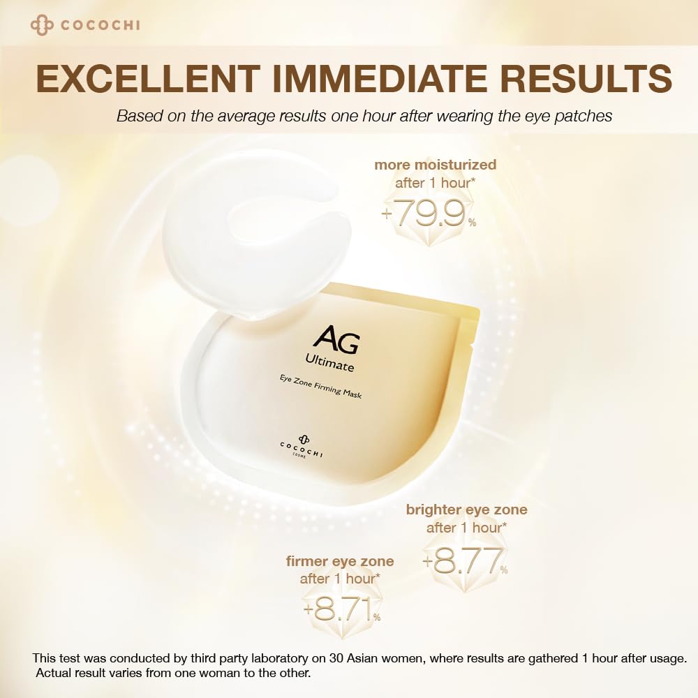 AG Ultimate U-Shaped Firming Eye Patches 5 Pairs, Hydrating Under Eye Mask Pads, Under Eye Patches for Puffy Eyes and Dark Circles, Collagen Under Eye Patches with Tweezers