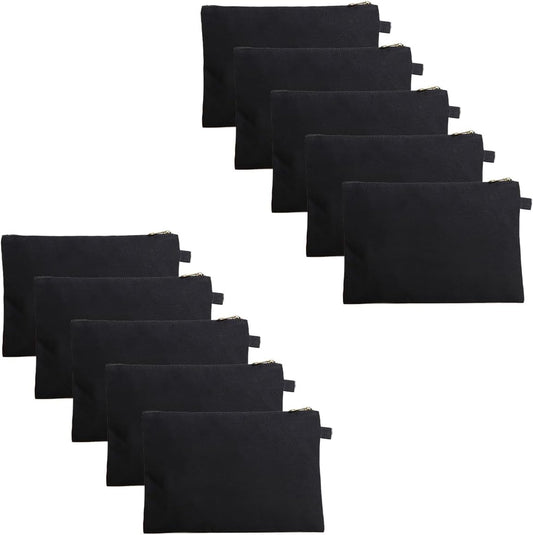 Zipper Pouch Storage Bag Simple and Stylish Women's Cosmetic and Travel Bag (Black-basic-10)