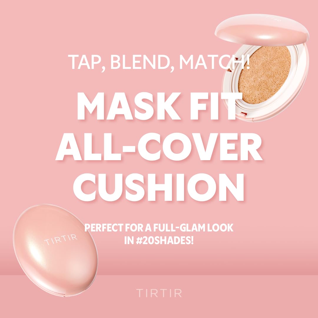 [*Mini Size*] TIRTIR All Cover Pink Cushion | Korean Cushion Foundation, (#43N Deep Cocoa, 0.15 Fl Oz)