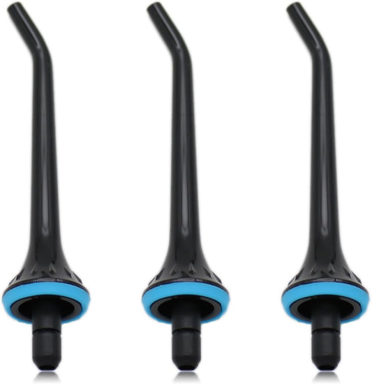 Water Flosser Replacement Tips for Mospro, Nicwell, Nicefeel, Oralfree, Jet Nozzel Black 3 PCS