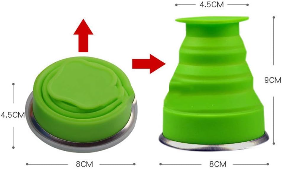 Silicone Collapsible Travel Water Cup, 6Pack Collapsible Silicone Cup with Lid, Expandable Drinking Cup Set, Reusable Mug for Camping, Hiking, Travel
