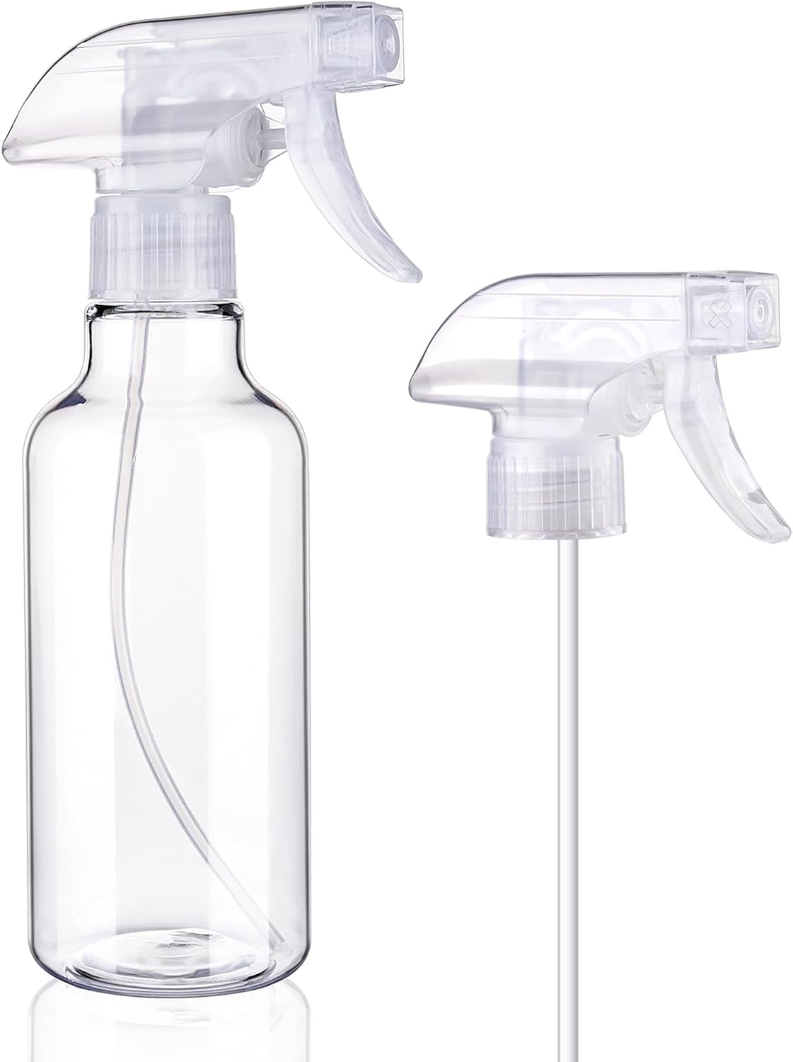 Spray Bottles Plastic Spray Bottle for Hair Mist/Stream Heavy Duty Empty Spray Bottles for Cleaning Solutions, Plants, Cooking (12oz-Clear+nozzle)
