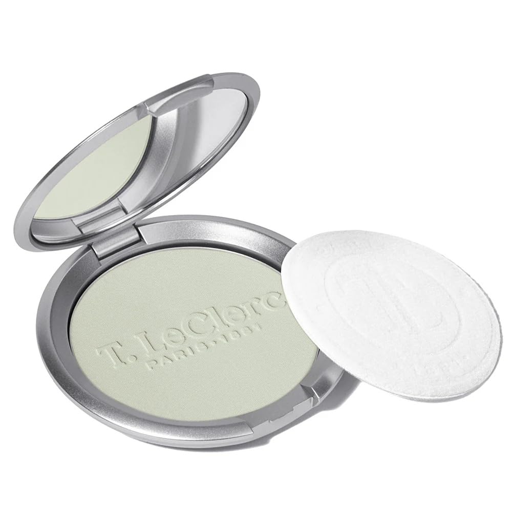T.LeClerc Rice Compact Powder – Anti-Aging Pressed Powder with Brown Rice Ferment – Long-Lasting Natural Matte Finish – Moisturizing | Non-Comedogenic Face Powder (TILLEUL, 9G)