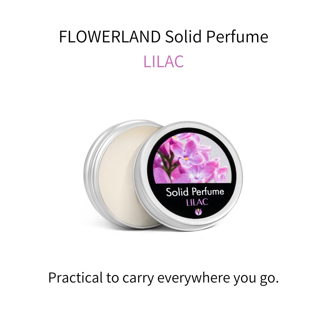 Flowerland Solid Perfume - Portable Pocket Balm Perfume Perfect for Travel Use - Natural Fragrance Parfum for Men and Women - Natural & Vegan - Lilac (30ml)