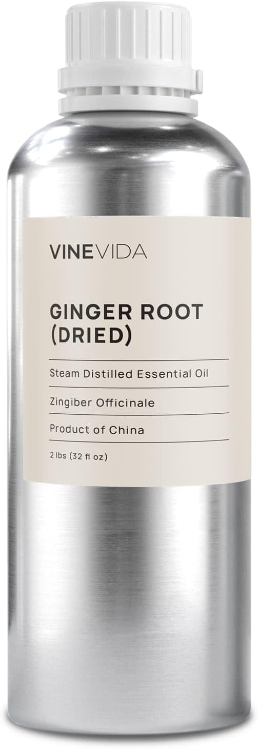 VINEVIDA Dried Ginger Root Essential Oil 32 oz - Undiluted Ginger Root Oil 32 oz - Ginger Root Candle Oil Scent - DIY Candle Scents for Candlemaking - Bulk Essential Oil for Soap Making Safe for Skin