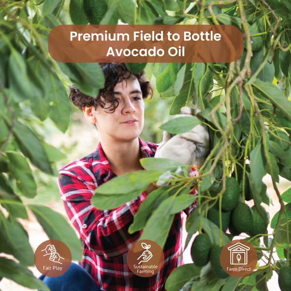 Avocado Oil - Direct from EIR Oils Farm in Spain - 100% Pure Carrier Oil for Hair, Face, and Skin - Hand-Picked, Cold-Pressed Carrier Oil - (1Gallon)