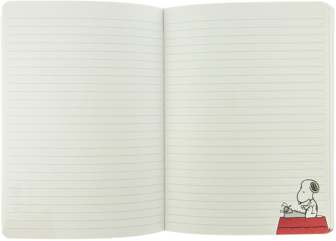 Graphique Soft Cover Journal, Peanuts Typewriter Design - 200 Ruled Pages, Cute Snoopy Design on Cover, 6" x 8.25" x .5" - Durable Notebook for Notes, Lists, Recipes, and More