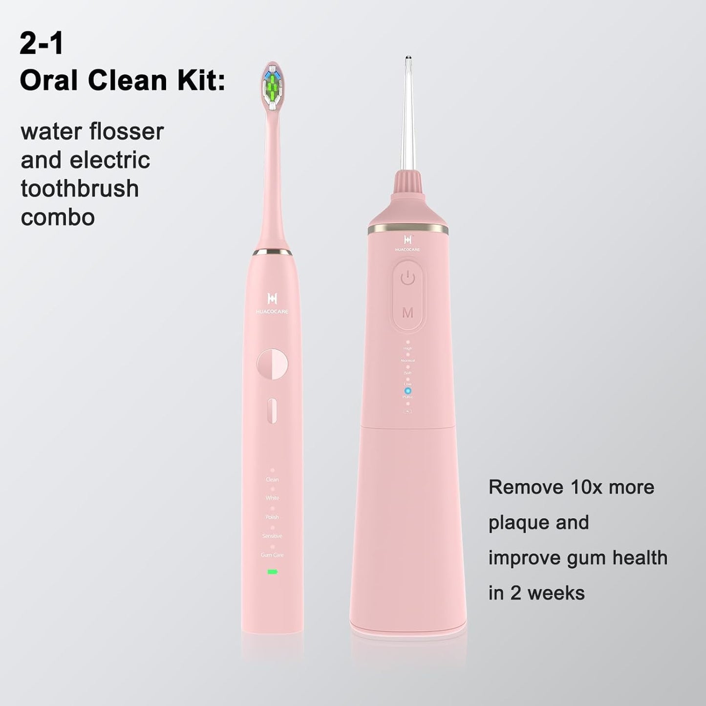 Upgraded Model Water flosser and Electric Toothbrush Combo-5 Brushing & Flossing Mode-Game-Changer for Your Oral Care Routine.2-in-1 Oral Clean Kit-for Teeth Cleaning and Gum Health(Pink)
