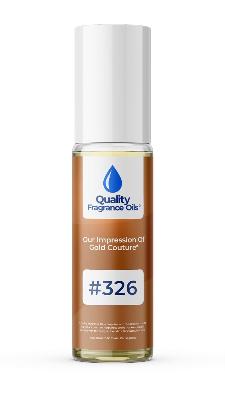 Quality Fragrance Oils' Gold Couture for Women Impression #326 | Long-Lasting Perfume Oil, Alcohol-Free, Strong Scent, 10ml Roll-On | Affordable Alternative to Designer Fragrances
