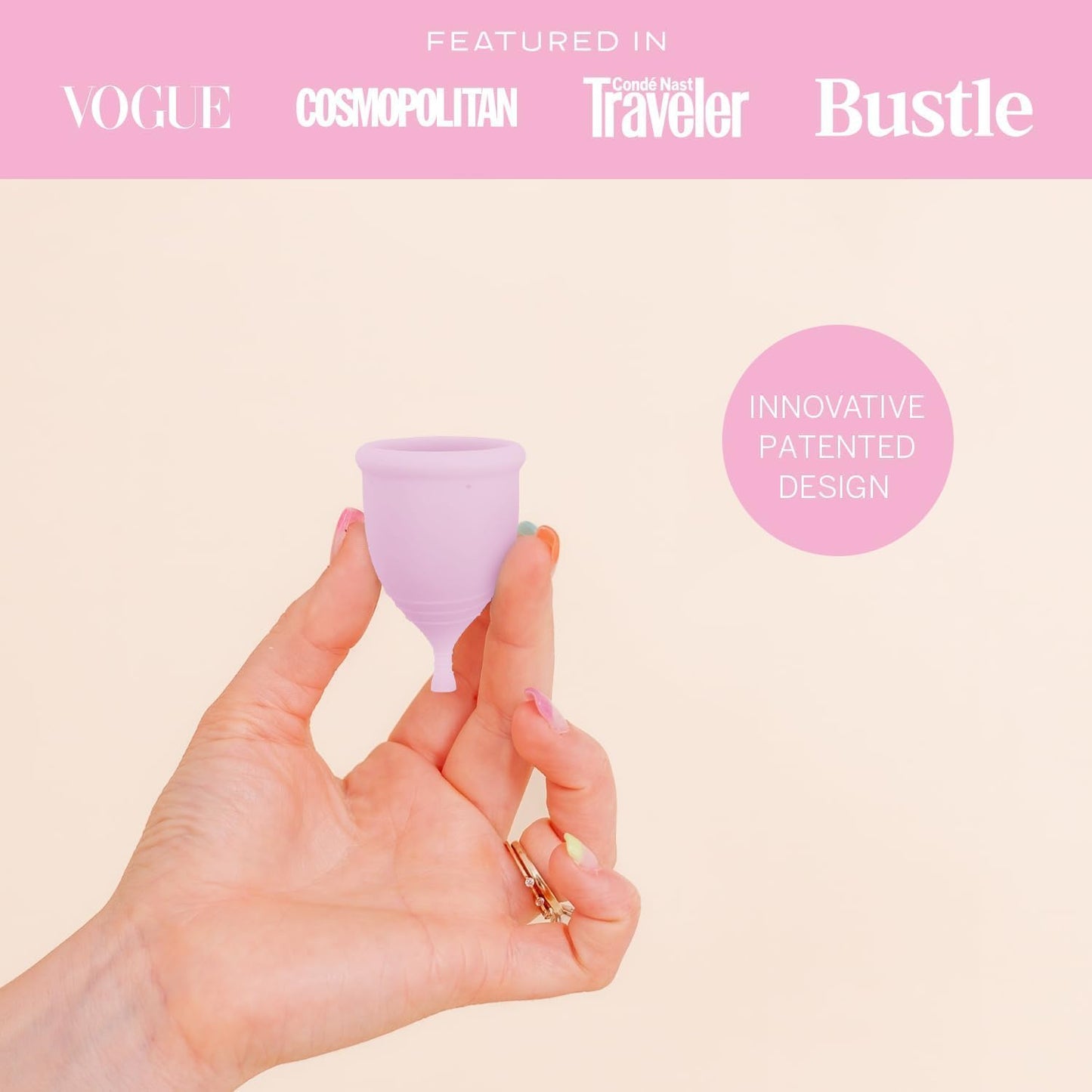 Pixie Menstrual Cup - No Metals or Toxins - Ranked 1 for The Most Soft Reusable Period Cup - Wear 12 Hours - 100% Medical-Grade Silicone - Tampon Alternative (Blush, Extra Small)