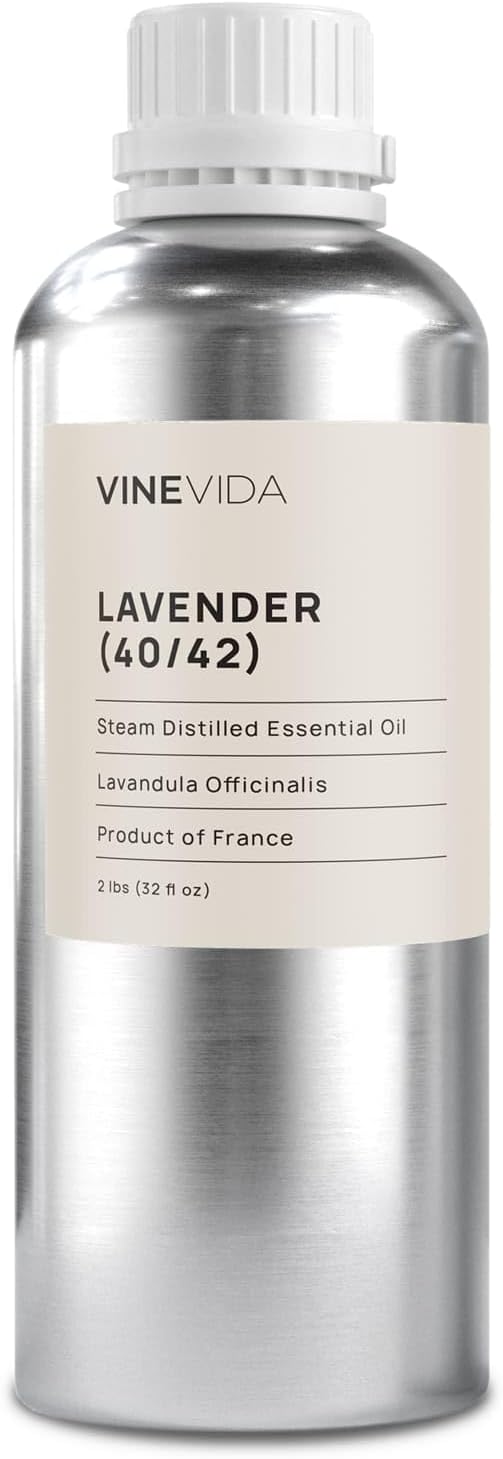 VINEVIDA Lavender 40/42 Undiluted Essential Oil 32 oz - Pure, Natural, and Raw Ingredients