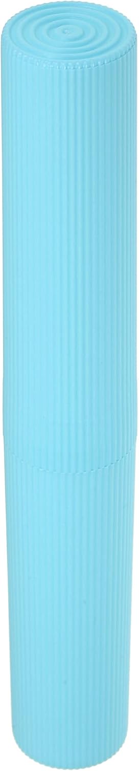 VOCOSTE 1 Pcs, Vertical Stripe Toothbrush Case, Plastic, Traveling Toothbrush Holders Case, Travel Business, Sky Blue, 7.87"x1.18"